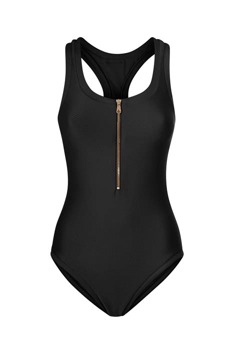 Heidi Klein Racerback Swimsuit In Black Core Swimwear Collection Heidi Klein Uk Store