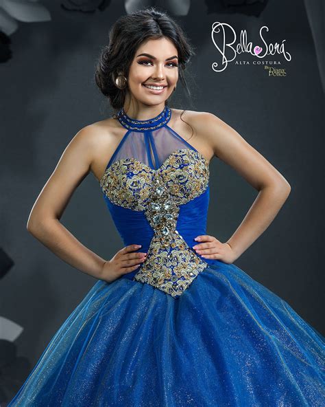 New design royal blue quinceanera dresses 2016 sweetheart with chapel train satin gold royal blue quinceanera dresses with jacket crystal masquerade ball gowns sweet 16 prom gorgeous royal blue princess 2015 quinceanera dresses ball gown sweetheart embroidery. Quinceanera Dress 1808 - www.bellaseradresses.com Color: Royal Blue/Gold Look stunning with this ...