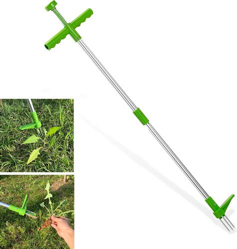 Homthia Stand Up Weeder Root Removal Tool With 3 Stainless