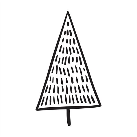 Vector Drawing In The Style Of Doodle Christmas Tree Simple Drawing
