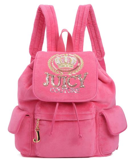 Juicy Couture Juicy Crown Crest Velour Backpack In Pink Lyst
