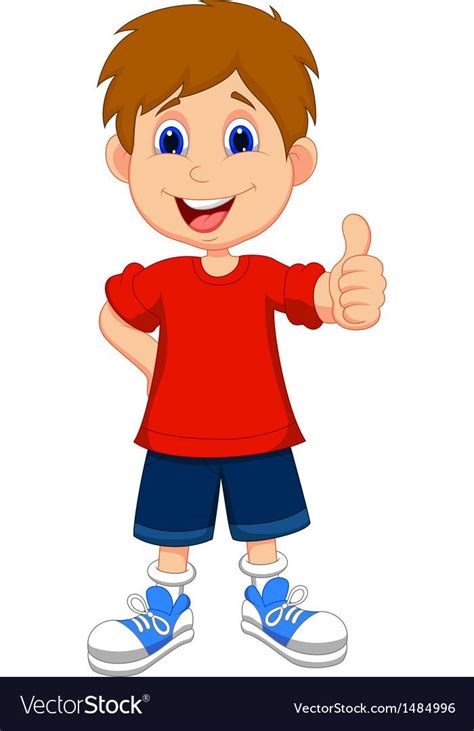 Cartoon Boy Giving You Thumbs Up Royalty Free Vector Image