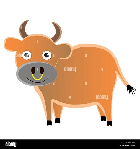 A Fat Agricultural Bull With A Kind Muzzle Isolated By A White