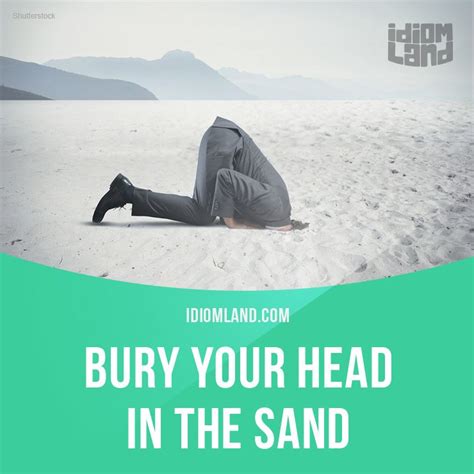 Bury Your Head In The Sand Means To Ignore An Unpleasant Issue Or