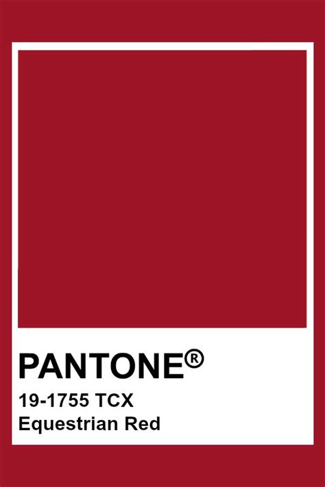 Pantone 19 1755 Tcx Equestrian Red Pantone Color Red Pantone Red