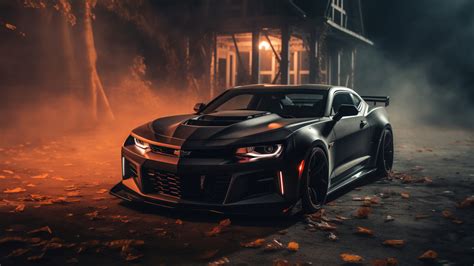 1600x900 Black Chevrolet Camaro Halloween Wallpaper1600x900 Resolution