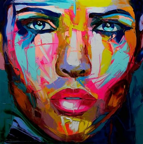 Françoise Nielly Face Oil Painting Abstract Portrait Painting
