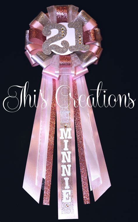Minnies 21st Birthday Pinmumcorsage In Baby Pink White And Silver