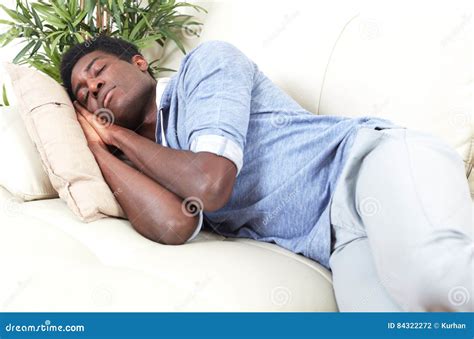 Sleeping Black Man Stock Photo Image Of Apartment Home 84322272