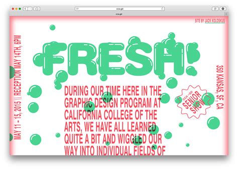 Fresh — Graphic Design Senior Show On Behance