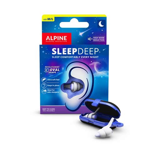 Alpine Sleepdeep Reusable Sleeping Earplugs Earjobs