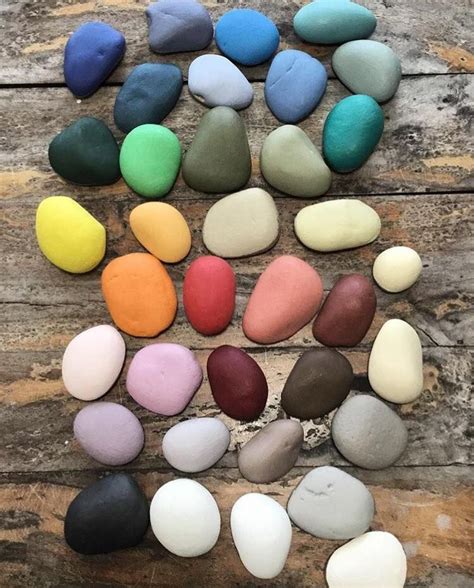 Painted Pebbles In The Chalk Paint By Annie Sloan Color Palette