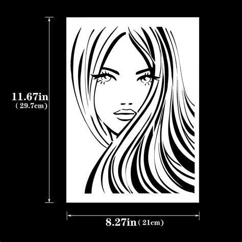 Sexy Girls Stencil Template Reusable Walls Stencilpainting Etsy