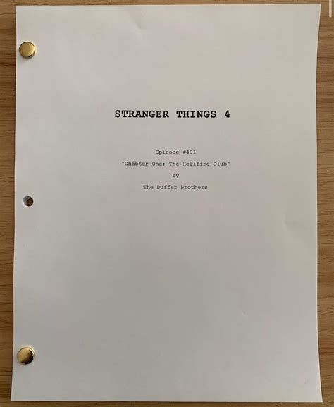 Stranger Things On Twitter Script For Episode 1 Of St4