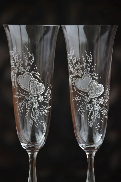 Custom Wedding Painted Glasses Wedding Glasses Set Engraved Etsy
