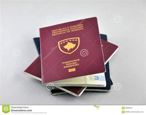 Nowy Kosowo paszport obraz stock Obraz złożonej z jugosłowiańska