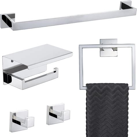 Bathroom Towel Bar Set Toilet Paper Holder With Shelf