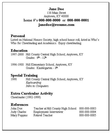 Your portfolio testifies to your skills. Sample Resume - Grandview High School College Access