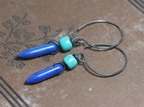 Magnesite And Turquoise Earrings Blue By Thetwistedpretzel On Etsy