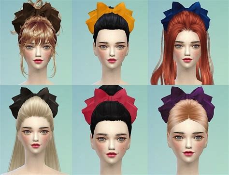 My Sims 4 Blog Big Hair Ribbon By Marigold