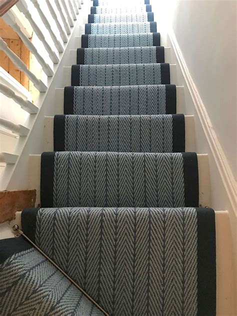 Nuloom larnaca seagrass herringbone area rug. Herringbone blue 7.5m x 65cm - Wholesale Carpets