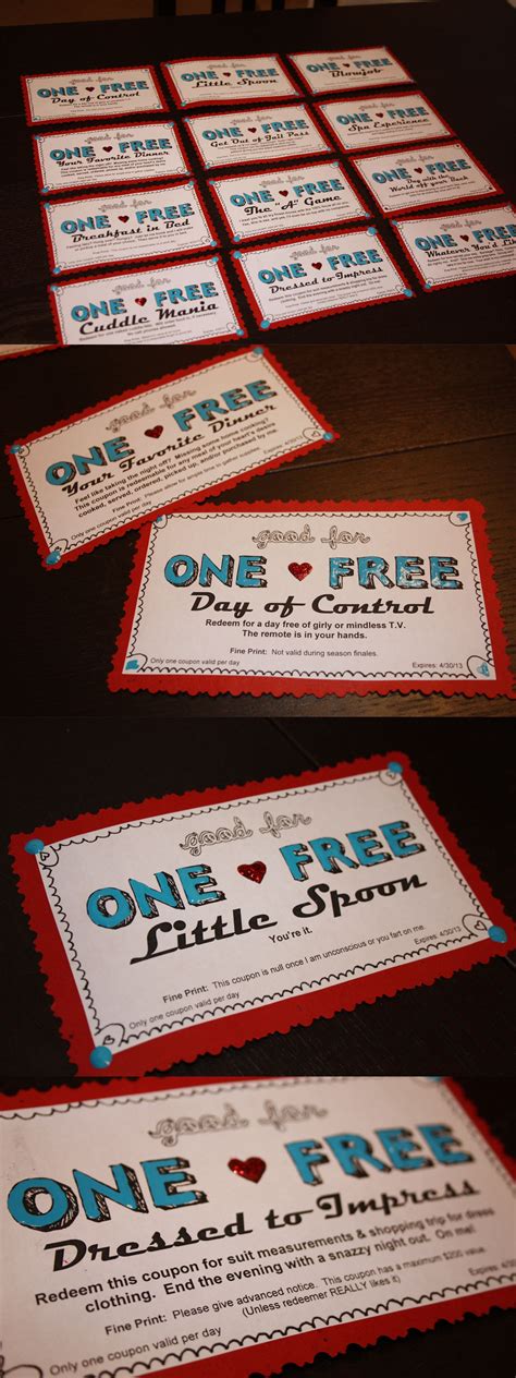 Cute gifts for boyfriends can be hard to find; coupons I made for my boyfriend's birthday! One free meal ...