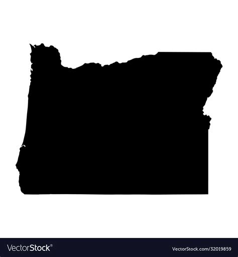 Oregon Or State Border Usa Map Solid Royalty Free Vector