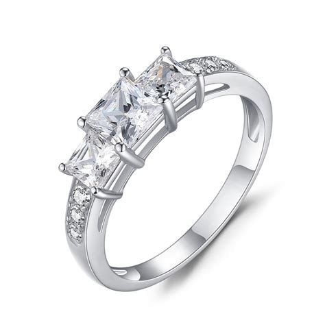 And, the sterling silver ring cost less as compared to other metals, which is what makes it so popular amongst the masses. Princess Cut Gemstone 925 Sterling Silver Engagement Ring ...
