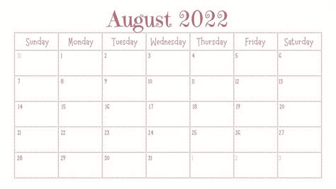 Calendar 2021 Template Aesthetic