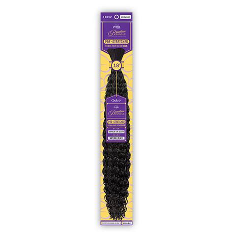 Outre Purple Pack Brazilian Bundle Human Hair Blend Pre Stretched Braid Dominican Curl Bulk 18