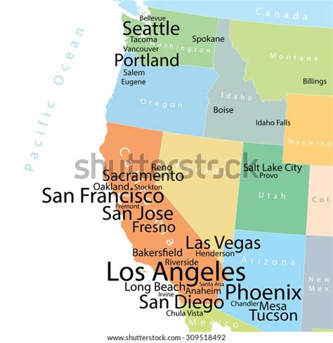 Usa West Coast Map Verjaardag Vrouw 2020