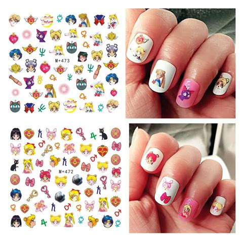 3pcs Diy Japan Sailor Moon Nails Art Stickers Cartoon Water Transfer
