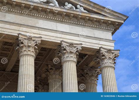 Vintage Old Justice Courthouse Column Neoclassical Colonnade With