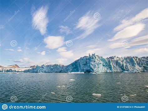 Glaciers And Ice Flows Around The Islands Of Svalbard Stock Photo