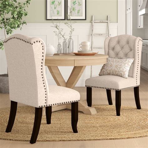 Kealive dining chairs for kitchen velvet upholstered side chair set of 4, modern mid century inherit style metal legs for dining room (blue) 4.8 out of 5 stars 303 $195.99 $ 195. Calila Tufted Polyester Blend Upholstered Wingback Side ...