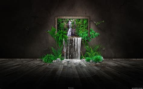 Masaüstü 2560x1600 Piksel Cgi Dijital Sanat Yeşil Manzara Resim