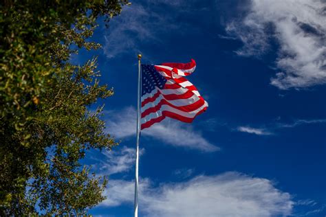 Free Images Cloud Wind Flag Pole Blue Sky American Patriotic