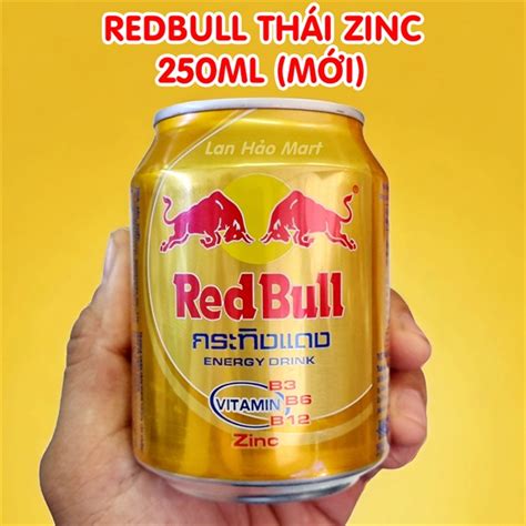 LỐc 6 Lon BÒ ThÁi Redbull ThÁi KẼm Zinc Vitamin 250ml MỚi