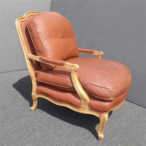 A contemporary update to the classic drum chair, it's great for tv viewing and easy conversation. Vintage Sam Moore French Country Style Brown Leather ...