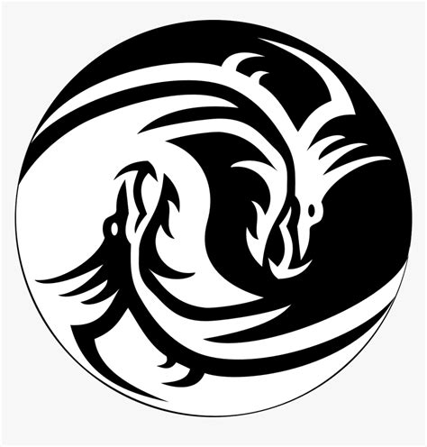 Yin Yang Dragon Symbol Cool Dragon Black And White Drawing Hd Png