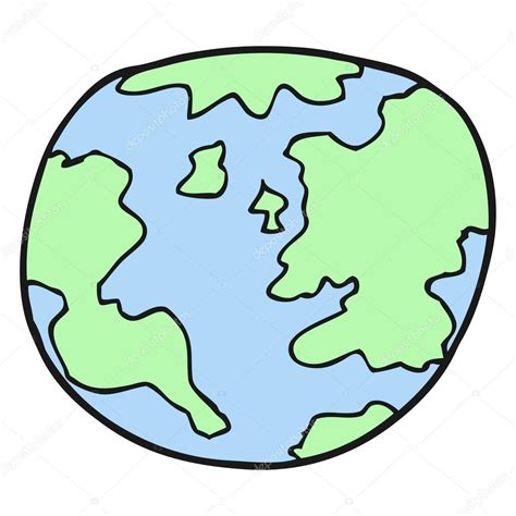 Desenhos Animados Planeta Terra — Vetor De Stock © Lineartestpilot
