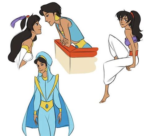 Princess Jasmine Visiting Aladdin On His Balcony And Looking Suave In