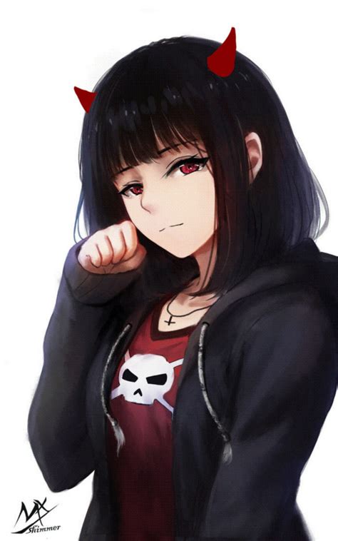 Download Devil Cute Anime Girl Art Wallpaper 800x1280