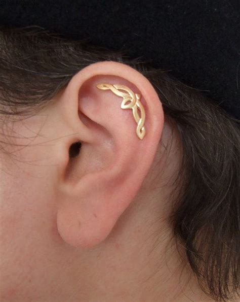 Gold Plated Silver Celtic Knot Single Ear Piercing Celtic Ear Piercing