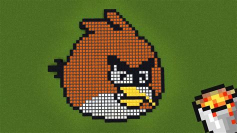 How To Draw Angry Birds Pixel Art In Minecraft Youtube
