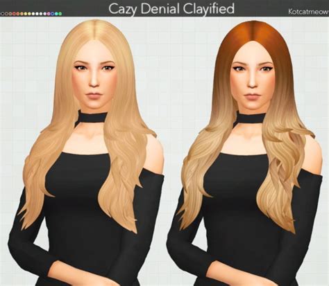 Kot Cat Cazy`s Denial Hair Clayified Sims 4 Hairs