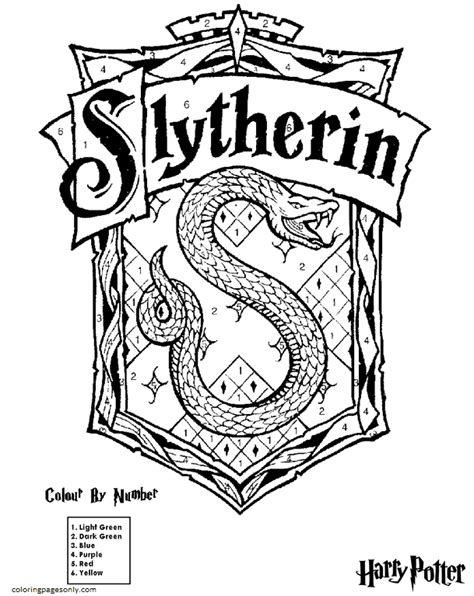 Harry Potter Slytherin Crest Coloring Pages Sketch Coloring Page