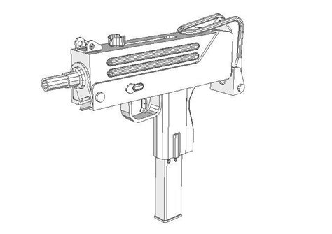 Full Size Mac 10 Machine Pistol Paper Model Free Template Download