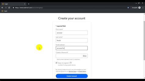 How To Create Account Or Sign Up Or Register In Walmart New Account