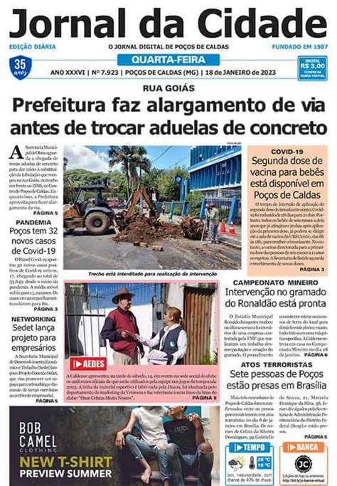 Jornal Da Cidade 18 De Janeiro De 2023 Jornal Da Cidade Notícias De Poços De Caldas E Região